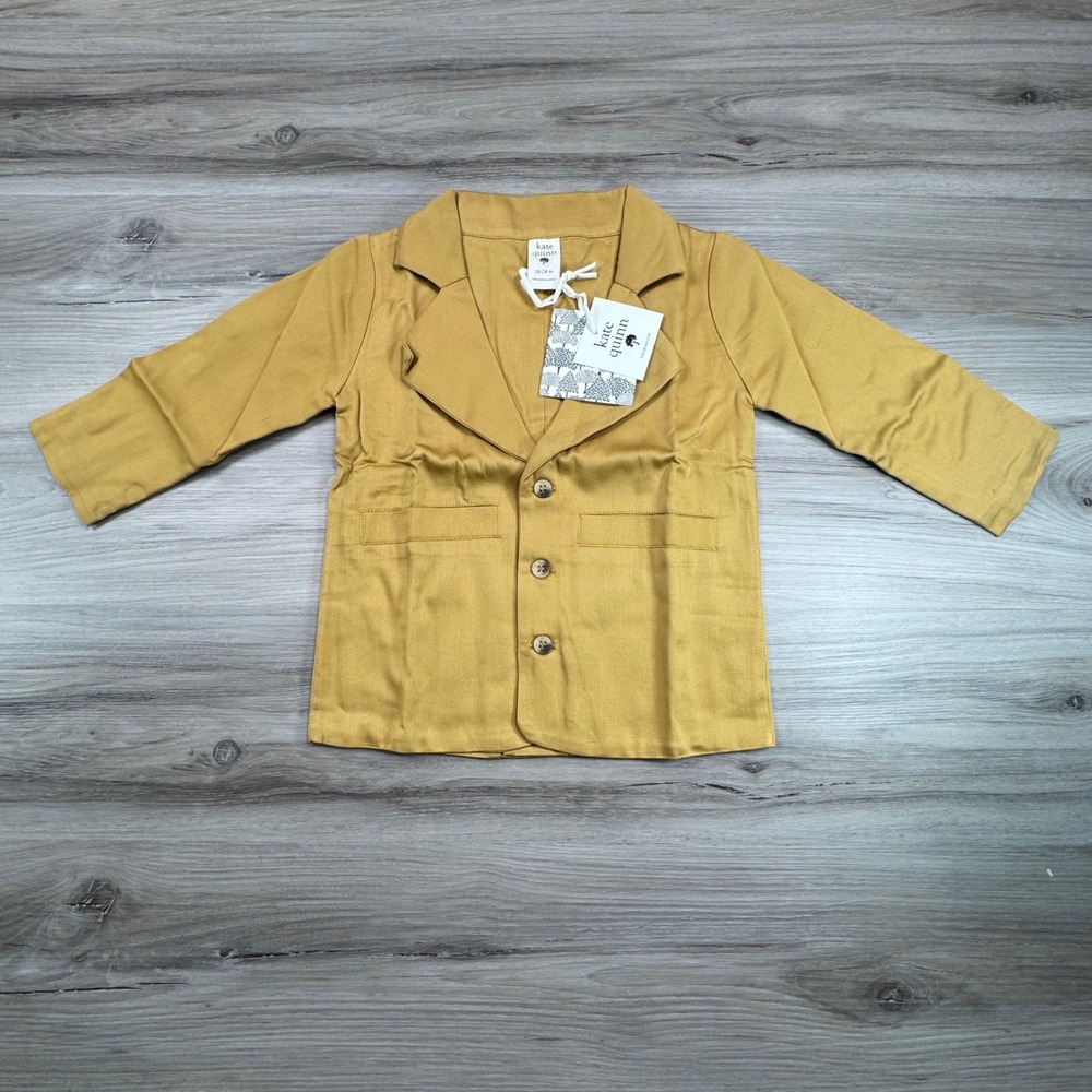 Kate Quinn Honey Mustard Organic Cotton Suit Jacket Blazer 18-24M NWT